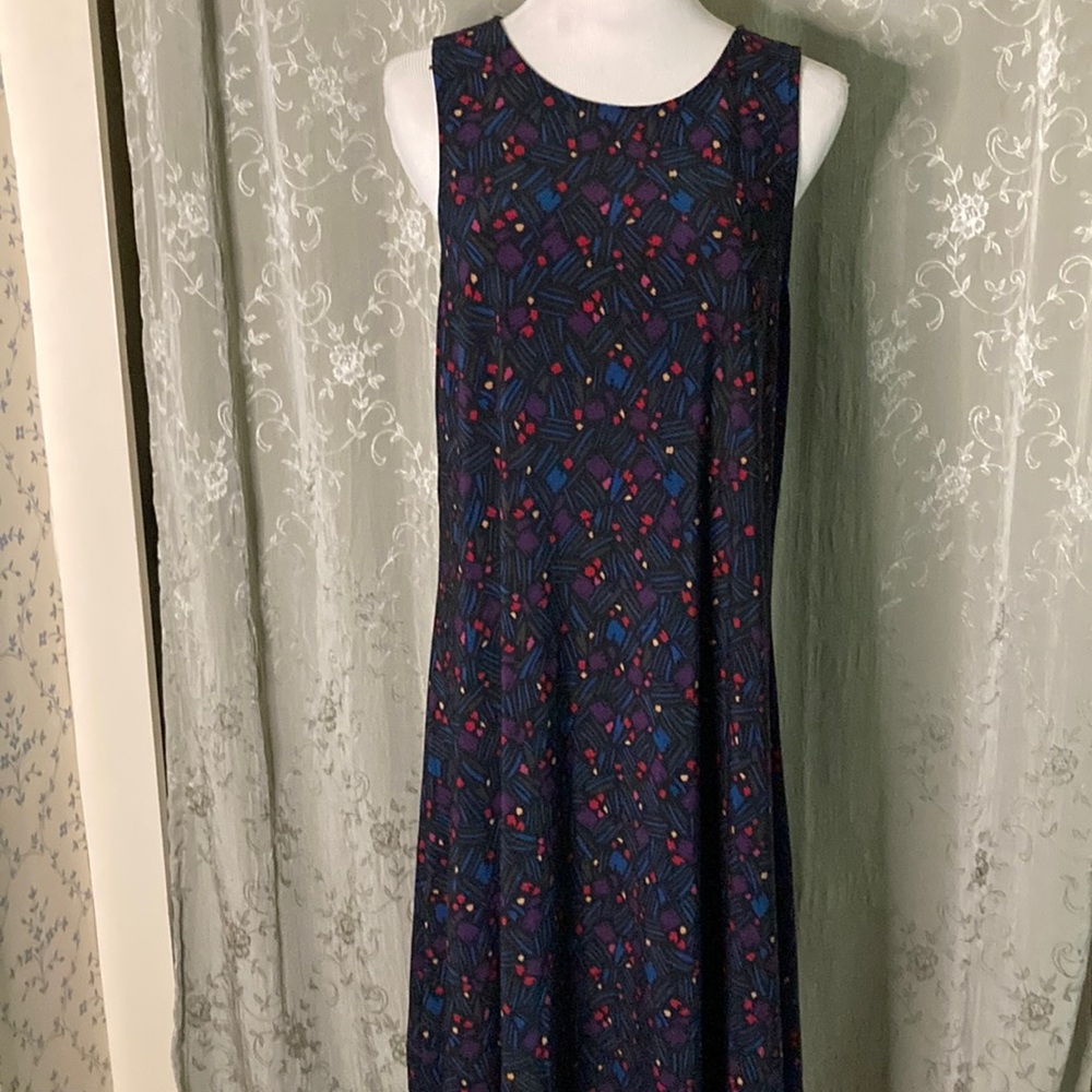 Anne Klein Blue Red Sleeveless Maxi Dress